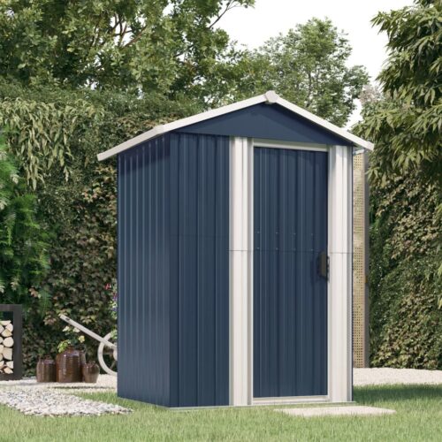 Garden Shed Anthracite 126x97.5x177cm Galvanised Steel - Image 2