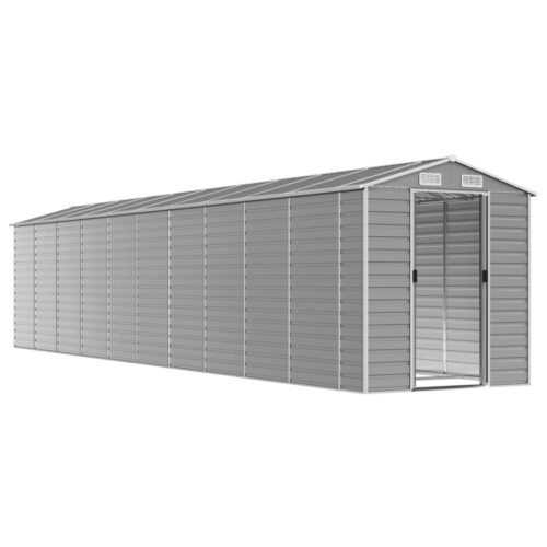 Garden Shed Light Grey 191x895x198cm Galvanised Steel - Image 3