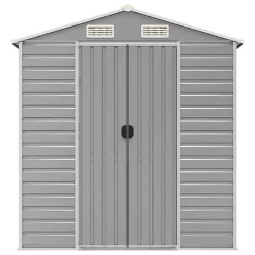 Garden Shed Light Grey 191x895x198cm Galvanised Steel - Image 4