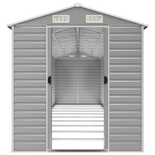 Garden Shed Light Grey 191x895x198cm Galvanised Steel - Image 5