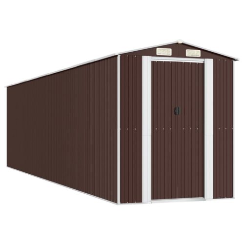 Garden Shed Dark Brown 192x772x223cm Galvanised Steel