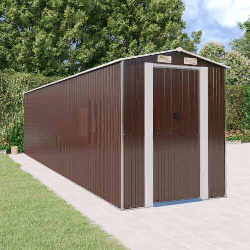 Garden Shed Dark Brown 192x772x223cm Galvanised Steel - Image 2