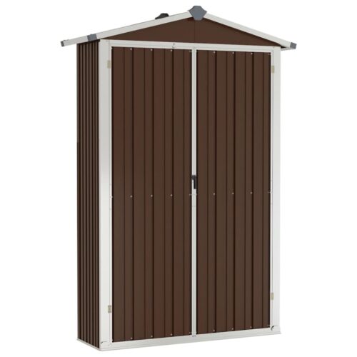 Garden Shed Brown 116x45x175cm Galvanised Steel