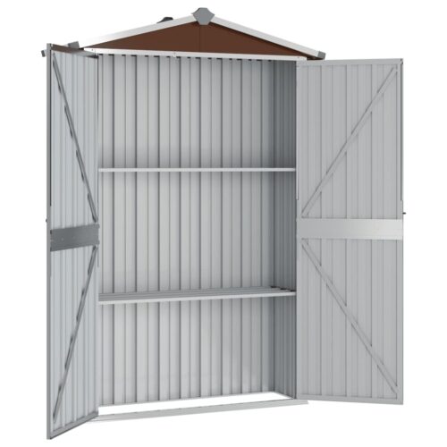 Garden Shed Brown 116x45x175cm Galvanised Steel - Image 3