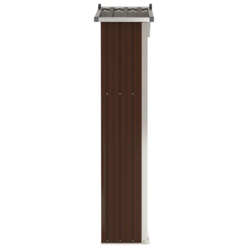 Garden Shed Brown 116x45x175cm Galvanised Steel - Image 5