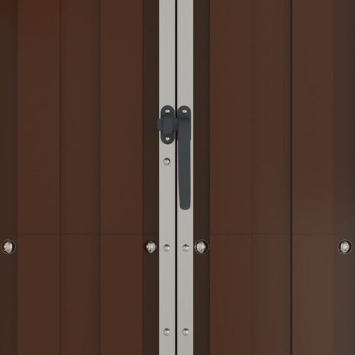 Garden Shed Brown 116x45x175cm Galvanised Steel - Image 7