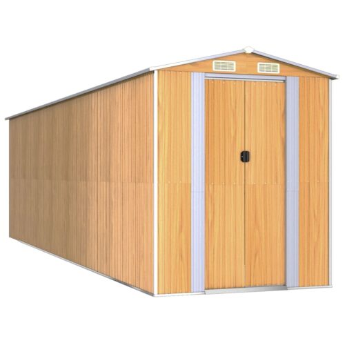 Garden Shed Light Brown 192x689x223cm Galvanised Steel