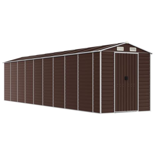 Garden Shed Brown 191x810x198cm Galvanised Steel