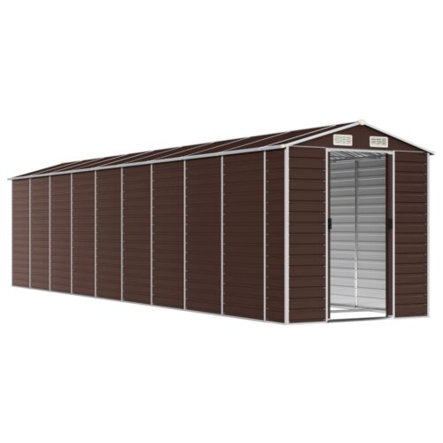 Garden Shed Brown 191x810x198cm Galvanised Steel - Image 3