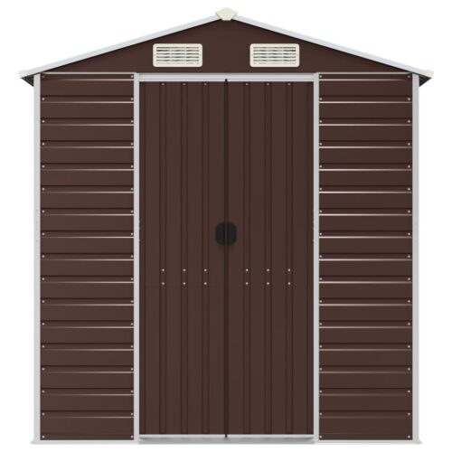 Garden Shed Brown 191x810x198cm Galvanised Steel - Image 4