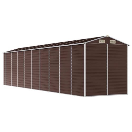 Garden Shed Brown 191x810x198cm Galvanised Steel - Image 7