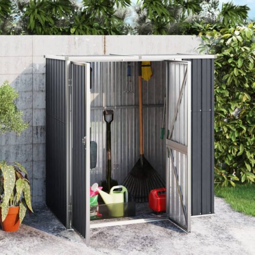 Garden Tool Shed Anthracite 161x89x161cm Galvanised Steel - Image 2