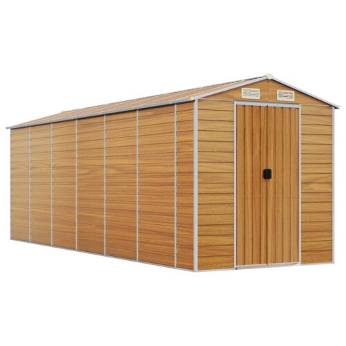 Garden Shed Light Brown 191x555x198cm Galvanised Steel