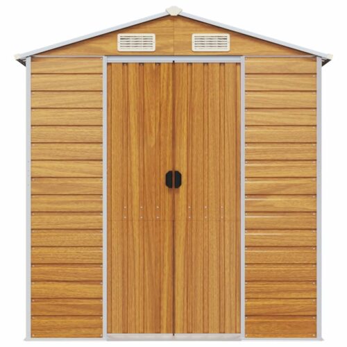 Garden Shed Light Brown 191x555x198cm Galvanised Steel - Image 4