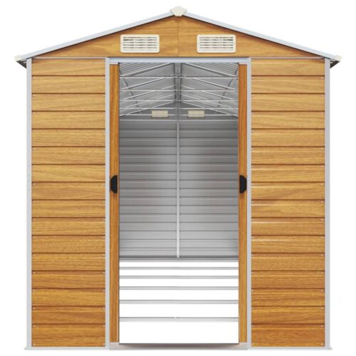 Garden Shed Light Brown 191x555x198cm Galvanised Steel - Image 5