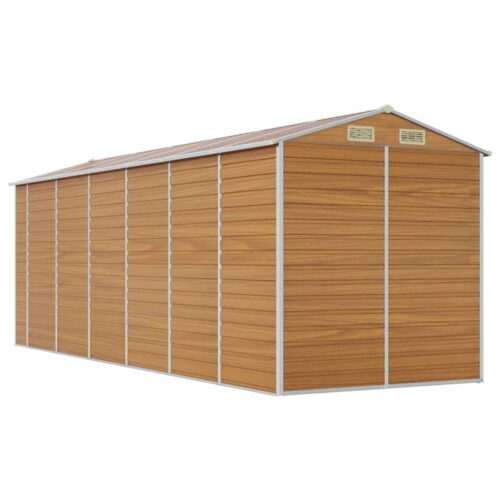 Garden Shed Light Brown 191x555x198cm Galvanised Steel - Image 7