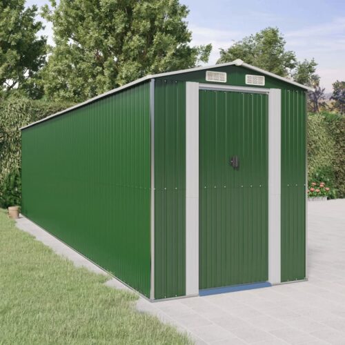 Garden Shed Green 192x772x223cm Galvanised Steel - Image 2