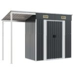 Garden Shed with Extended Roof Anthracite 277x110.5x181cm Steel