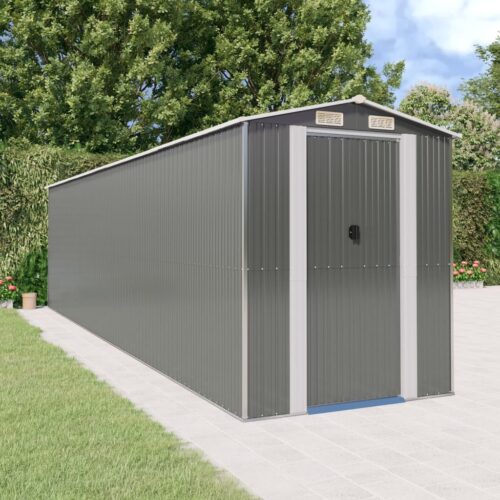 Garden Shed Light Grey 192x772x223cm Galvanised Steel - Image 2