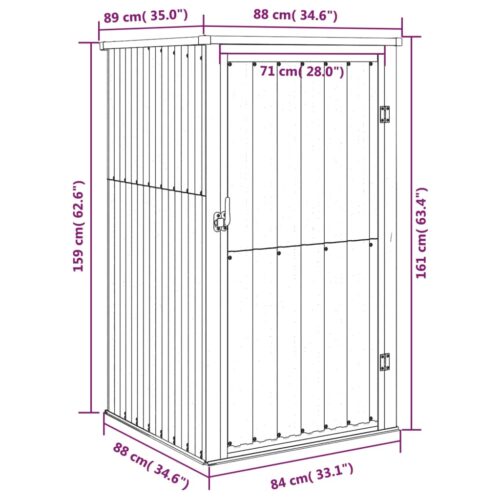 Garden Tool Shed Anthracite 88x89x161cm Galvanised Steel - Image 8