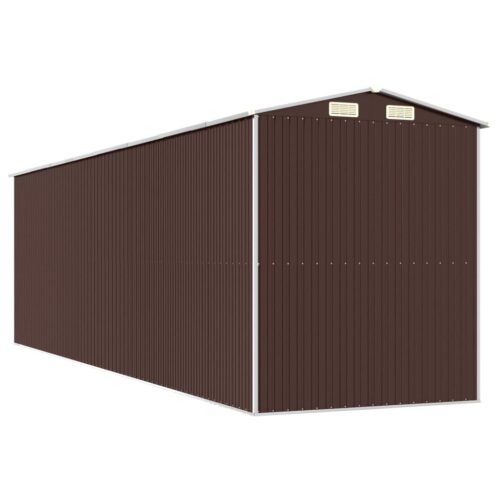 Garden Shed Dark Brown 192x689x223cm Galvanised Steel - Image 6