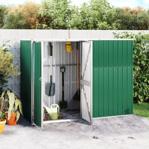 Garden Tool Shed Green 225x89x161cm Galvanised Steel - Image 2