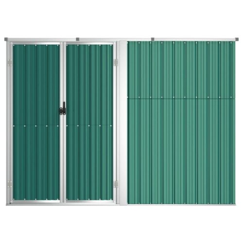 Garden Tool Shed Green 225x89x161cm Galvanised Steel - Image 4