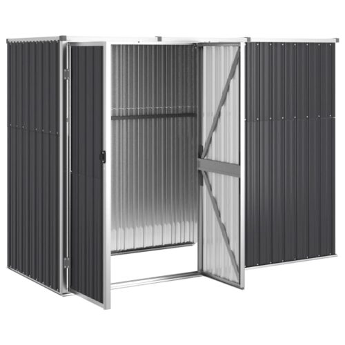 Garden Tool Shed Anthracite 225x89x161cm Galvanised Steel - Image 4