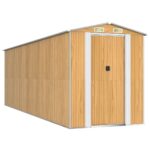 Garden Shed Light Brown 192x606x223cm Galvanised Steel