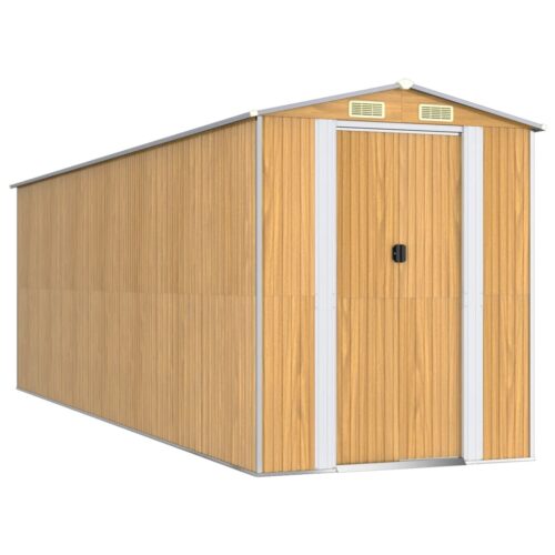 Garden Shed Light Brown 192x606x223cm Galvanised Steel
