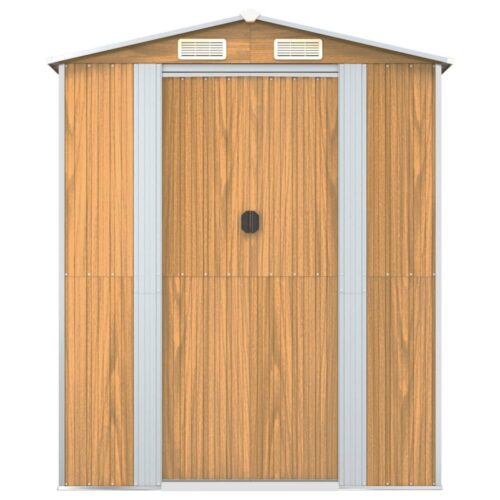 Garden Shed Light Brown 192x606x223cm Galvanised Steel - Image 4