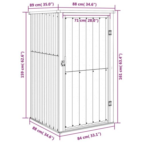 Garden Tool Shed Grey 88x89x161cm Galvanised Steel - Image 8