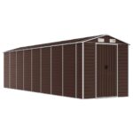 Garden Shed Brown 191x725x198cm Galvanised Steel