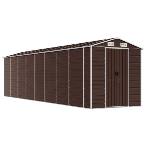 Garden Shed Brown 191x725x198cm Galvanised Steel