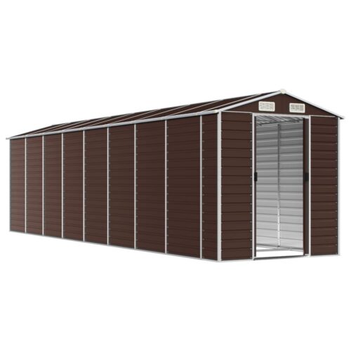 Garden Shed Brown 191x725x198cm Galvanised Steel - Image 3