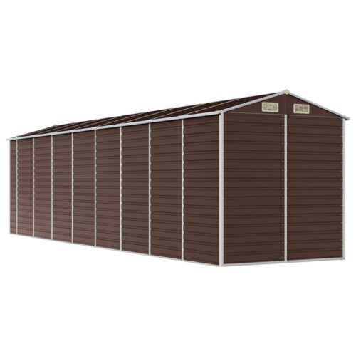 Garden Shed Brown 191x725x198cm Galvanised Steel - Image 7