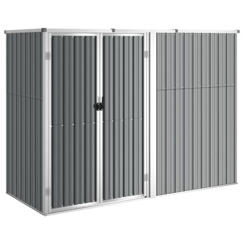 Garden Tool Shed Grey 225x89x161cm Galvanised Steel