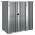 Garden Tool Shed Grey 161x89x161cm Galvanised Steel