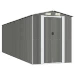 Garden Shed Light Grey 192x689x223cm Galvanised Steel