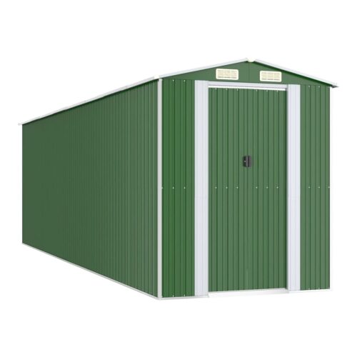 Garden Shed Green 192x689x223cm Galvanised Steel
