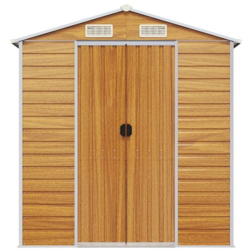 Garden Shed Light Brown 191x470x198cm Galvanised Steel - Image 4