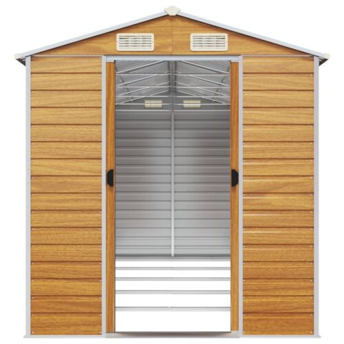 Garden Shed Light Brown 191x470x198cm Galvanised Steel - Image 5