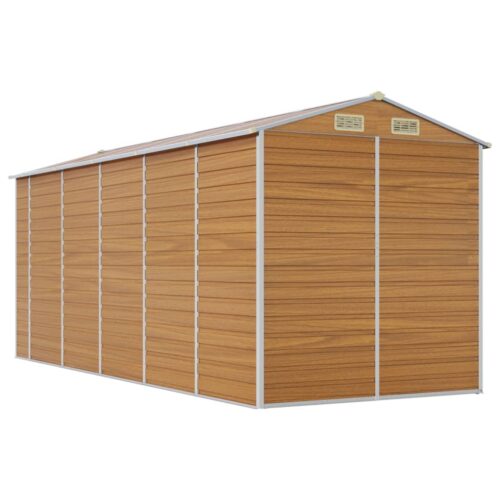 Garden Shed Light Brown 191x470x198cm Galvanised Steel - Image 7