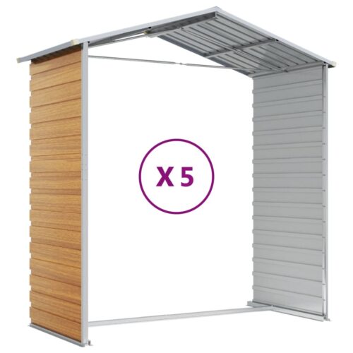 Garden Shed Light Brown 191x470x198cm Galvanised Steel - Image 9