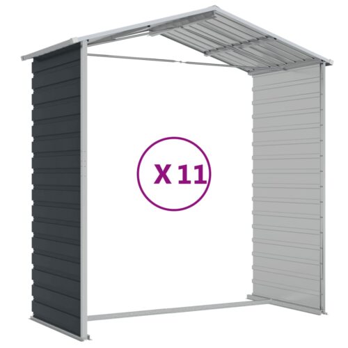 Garden Shed Anthracite 191x980x198cm Galvanised Steel - Image 9