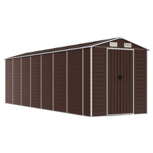 Garden Shed Brown 191x640x198cm Galvanised Steel