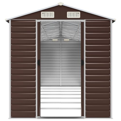 Garden Shed Brown 191x640x198cm Galvanised Steel - Image 5