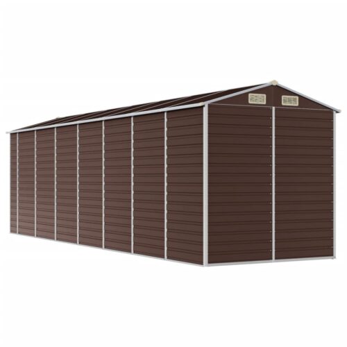 Garden Shed Brown 191x640x198cm Galvanised Steel - Image 7