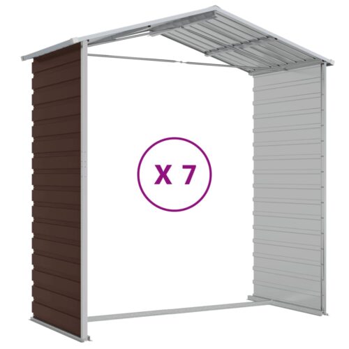 Garden Shed Brown 191x640x198cm Galvanised Steel - Image 9