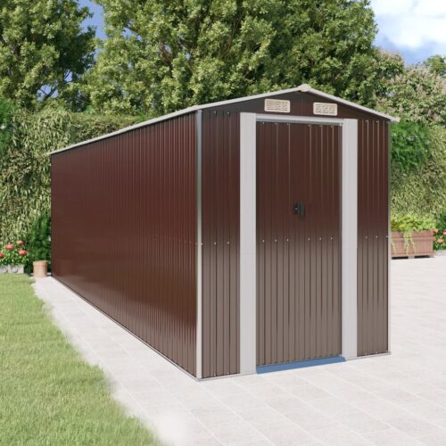 Garden Shed Dark Brown 192x606x223cm Galvanised Steel - Image 2